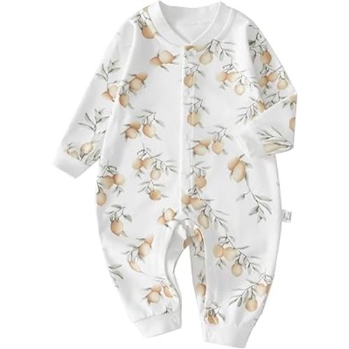 100% Organic Cotton Soft 3-24 Months Unisex Footless Newborn Baby Sleepers Pajamas Romper Boys Girls Long Sleeve