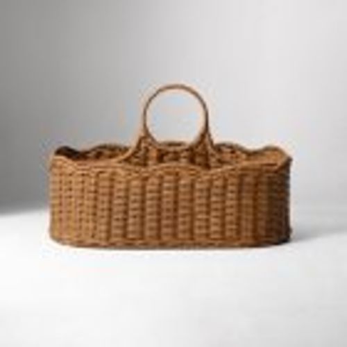 Scallop Rattan Diaper Caddy