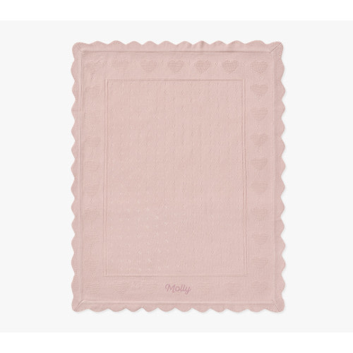 Heart Pointelle Baby Blanket