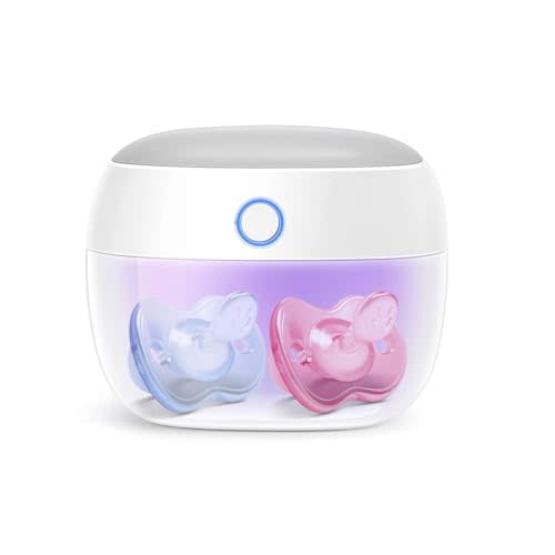 Papablic Portable Pacifier Sanitizer, UV Light Sanitizer Case for Pacifier, USB Rechargeable Mini Pacifier Sanitizer Box, 99.9% Cleaned in 59 Seconds