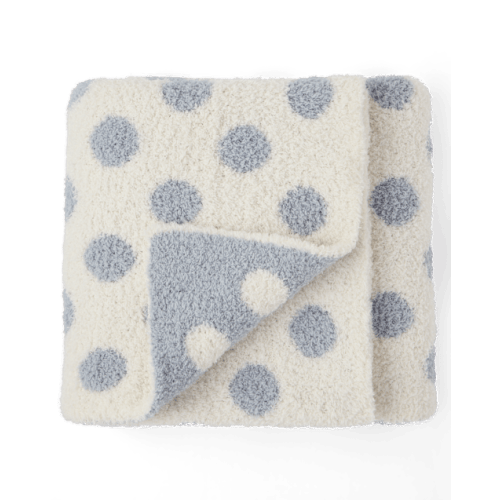 Baby Polka Dot Chenille Cozy Blanket - Gray