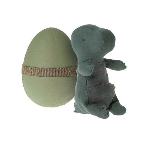 small gantosaurus in egg in dark petrol