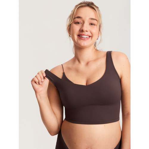 MOMANDA Women's Natrelax® Nursing Crop Tank Top - V Neck