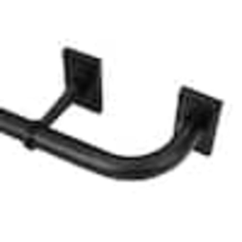 Home Decorators Collection 72 in. - 144 in. Adjustable 1 in. Wraparound Single Curtain Rod Kit in Matte Black UMB1442404R05