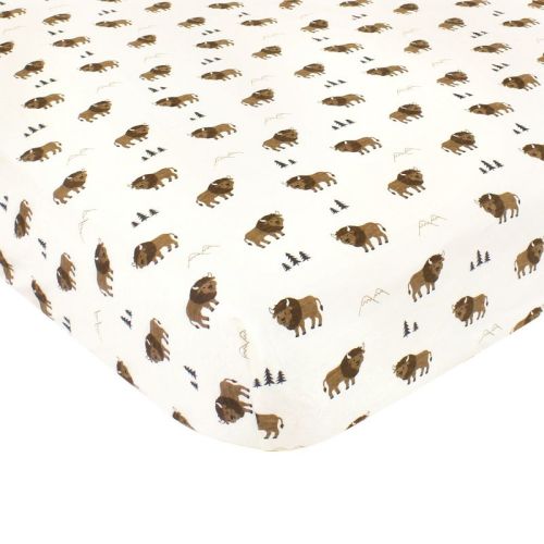 Hudson Baby Infant Boy Cotton Fitted Crib Sheet, Wild Buffalo, One Size