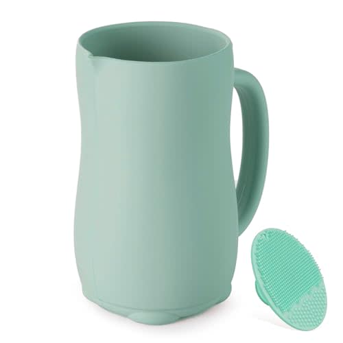 Baby Bath Rinse Cup, Bath Cup for rinsing Hair,The Silicone Material is Soft and Safe, a Good Choice for Baby Bath Products(Green)