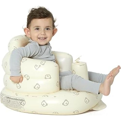 Inflatable Baby Seat for Babies 3+ Months - Line Art Bear Head