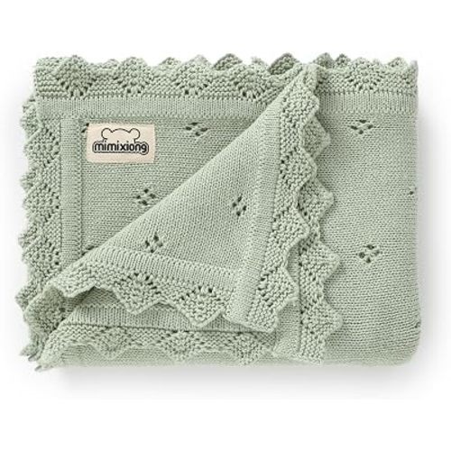 Cotton Baby Blanket Knitted Crochet Receiving Crib