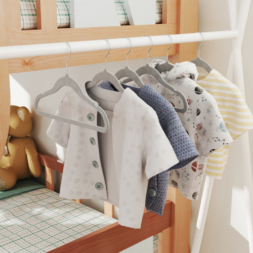 Rebrilliant Baby Hangers 50 Pack, Kids Hangers, 11.8 X 8.1 Inches, Silver 360° Swivel Hooks, Space-Saving Clothes Hangers, Velvet Hangers, Non-Slip | Wayfair