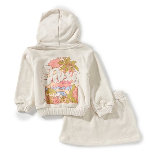Roxy Baby Girls Long Sleeve French Terry Hoodie & Matching Skirt Set