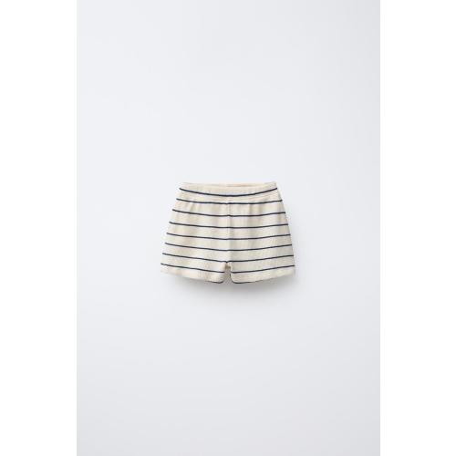 WAFFLE STRIPED SHORTS - Light ecru | ZARA United States