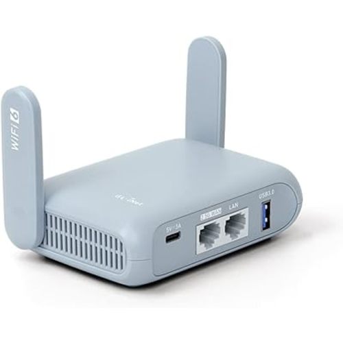 GL.iNet GL-MT3000 (Beryl AX) Portable Travel Router, Pocket Wi-Fi 6 Wireless 2.5G Router, Portable VPN Routers WiFi for Travel, Public Computer Routers, Business, Moblie/RV/Cruise/Plane
