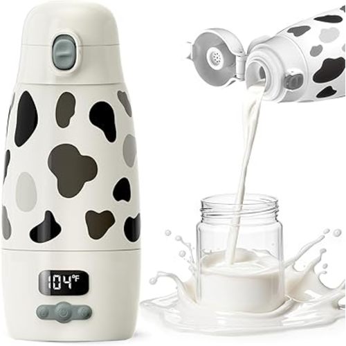 Portable Bottle Warmer for Travel,150W Fast Heating and Charging 17.5oz Large Capacity& Extended Battery Life,Bottle Warmer On The Go for Baby Essentials