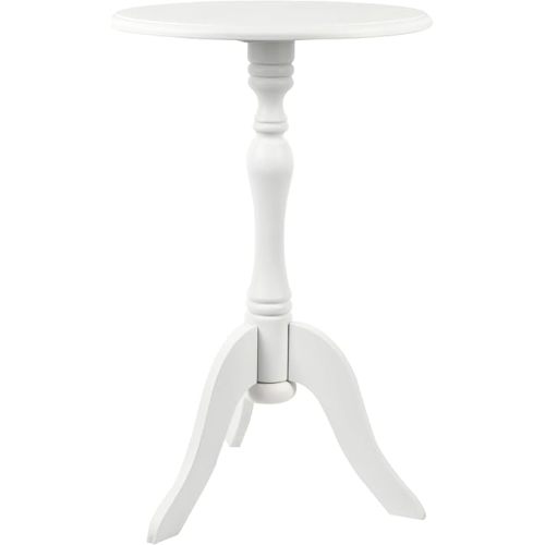 Decor Therapy Simplify Round Pedestal Accent Table, 24" x 15" x 15", White