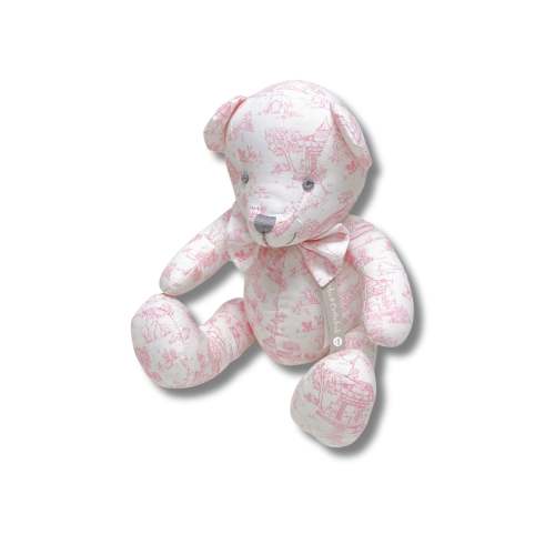 Stuffed Teddy Bear - Animal Toile Print | Baby Gift | Nursery Decor