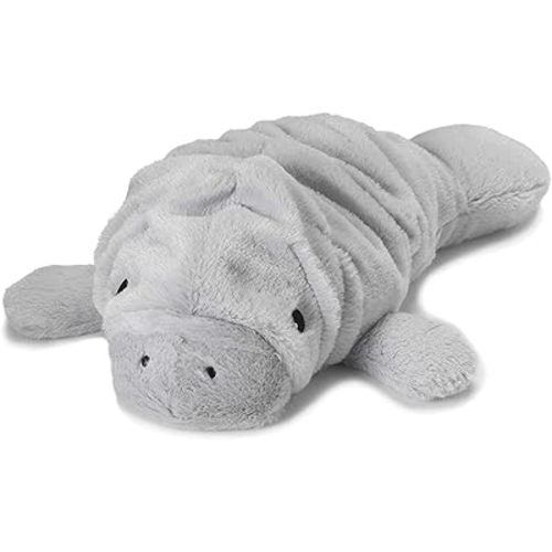 warmies Manatee, Large microwavable French Lavender Scented Plush, Gray, heatable Plush Stuffed Animal That Releases a Calming Lavender Scent When warmed. Suitable for All Ages. 14" by 8" by 4"
