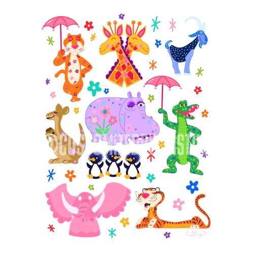 Small World Animals Print and Poster