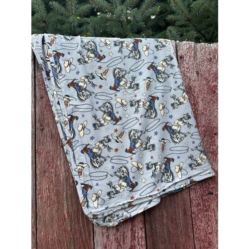 Rodeo cowboy Bamboo small baby blanket