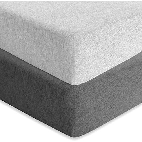 Baby Fitted Crib Mattress Sheets 2 Pack by Cuddly Cubs | Toddler Bed Sheets | Heather Grey Crib Sheets Set for Boy or Girl | 100% Stretchy Jersey Cotton…