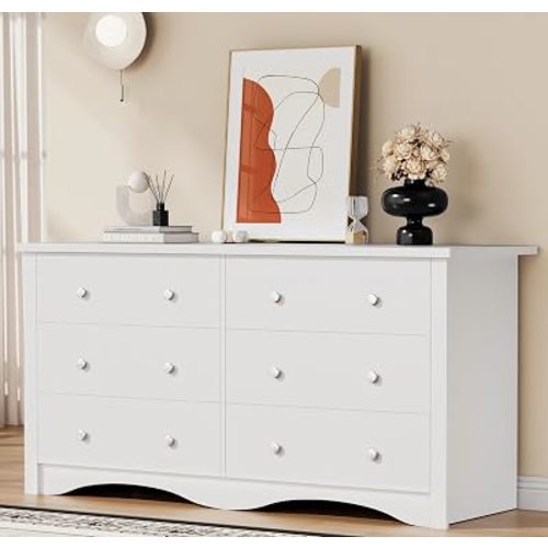 YESHOMY White 6 Dresser for Bedroom