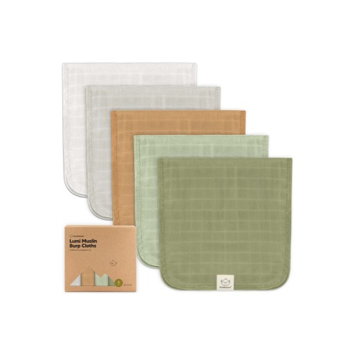 5-Pack Lumi Muslin Burp Cloths