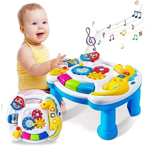 Music Baby Activity Center Toy 12-18 Months Activity Table Baby Toys 6 to 12 Months Early Learning 8 9 10 12 Month Old Toddlers Christmas Birthday Gifts for 1 2 3 Year Old Infant Kids