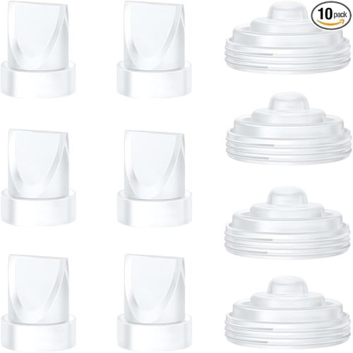 6PCS Duckbill Valves & 4PCS Diaphragm Compatible with Momcozy M5 Wearable Breast Pump, Replacement Pump Parts Accessories Compatible for M5 Momcozy, Not Original Mom Cozy Accessories