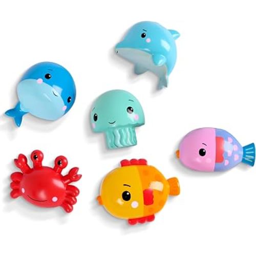 Fisher-Price™ Dolphin Dunk Bath Set, 5-Piece Baby Bath Toy with Dolphin Basketball Hoop, Floating Balls & Water Animal Toys for Babies & Toddlers 6M+