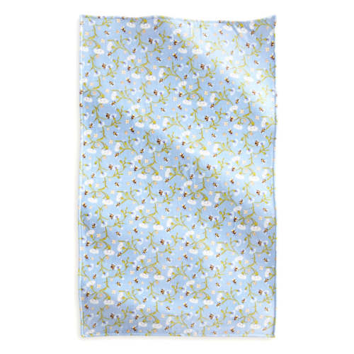Plush Throw Blanket - Bee Garden Blue