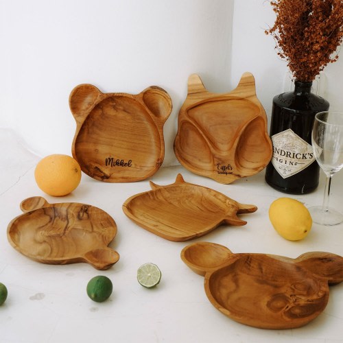 Assorted Children Wood Plate, Snack Tray, Plate, Kid&#39;s plate, Animal Food Tray, 1st Birthday Gift, Gift to Toddler