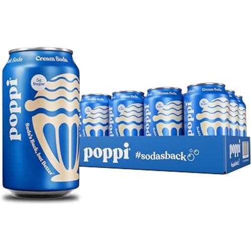 Poppi Prebiotic Soda, Cream Soda, 12 Oz, 12 Pack