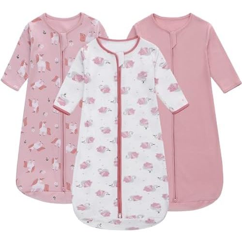 Long Sleeve Sleep Sack, 100% Cotton Baby Sleeping Bag 0-18 Months Baby Wearable Blanket Super Soft Toddler Kids Sleeping Sack