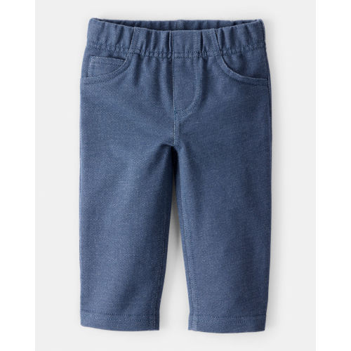 Baby Boy 100% Cotton Faux Denim Pull-On Pants - Blue - Carter's | Carter's