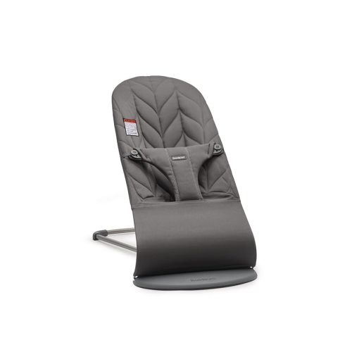 BabyBjörn Bouncer Bliss, Anthracite, Woven, Petal Quilt | 2-in-1 Adjustable Baby Bouncer Seat and Toddler Chair, Newborn to Toddler (8-29 lbs), 4 Positions, Lightweight & Portable