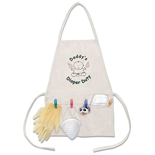 Daddy's Diaper Duty Apron - Unique New Dad Gag Gift for Baby Shower Fun