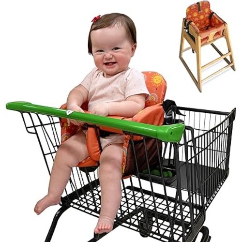 Shopping Cart Cover for Baby, High Chair Cover, Grocery Cart Cover, Cart Seat Cover for Baby, Shopping Cart Seat (Sun Rainbows)