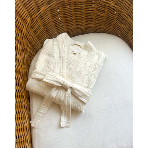 Cream Cotton Robe - 100% Cotton Robe