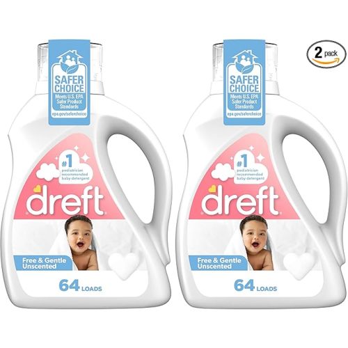 Dreft Liquid Laundry Baby Detergent Unscented 92 fl oz 64 loads (Pack of 2)