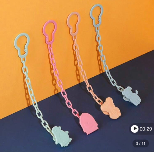 6pcs Random Color & Pattern Pacifier Clip Chain With Strap For Infant, Prevent Pacifier From Dropping, For Christmas | SHEIN USA