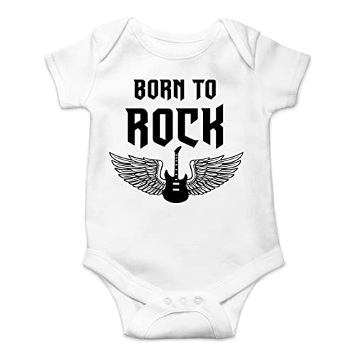 Belle Homie Born To Rock - Funny Baby Essentials Bodysuit - Cute Baby Girl Clothes Newborn Boy Outfits