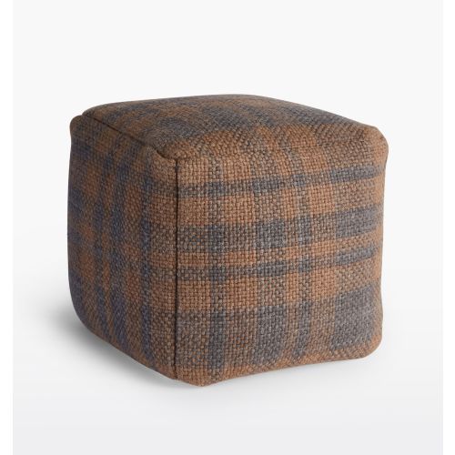 Plaid Wool Pouf