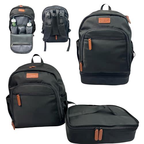 EMBUR Diaper Bag Backpack with Detachable Insulated Cooler  Waterproof, Lightweight Baby Bag with Multi-Compartments, Stroller Straps, Changing Pad, Large Capacity, Ice Packs Included