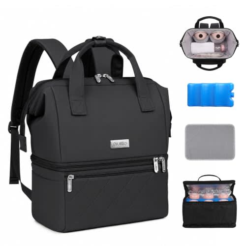 Nuliie Wearable Breast Pump Bag with Cooler Compartment, Black