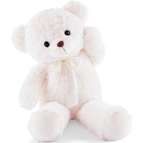 Big Teddy Bear Stuffed Animal 35 inches Giant Stuffed Bear Gift for Girlfriend Children on Birthday Valentine's Day Christmas, White