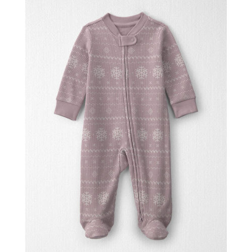Baby Girl Fair Isle Waffle Knit Sleep & Play Pajamas Made with Organic Cotton - Little Planet | Carter's