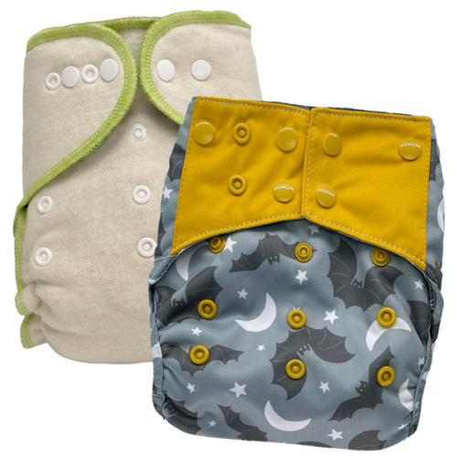 EcoAble Overnight Cloth Diaper Set — Hemp Fitted Diaper (10–35 lbs)