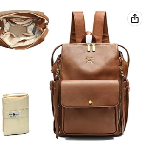 Amazon.com: Diaper Bag Backpack Baby Diaper Bag for Girls and Boys by miss fong,Leather Diaper Bag Backpack Diaper Bag Purse with 13 Pockets Diaper Bag Organizer,Changing Pad,Stroller Straps,4 Insulated Pockets : Baby