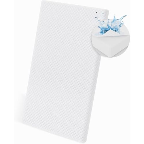 Pack and Play Mattress 38"x26"x1.5", Waterproof Pack n Play Mattresses High Density Foam Crib Mattress with Breathable Soft Removable Washable Cover for Baby Toddler