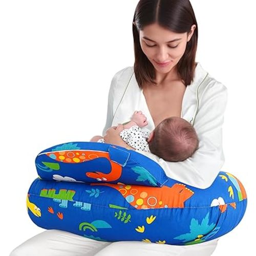 AMASKY Nursing Pillow for Breastfeeding and Bottle Feeding, Ergonomic Support for Mom and Baby, Removable Washable Cover(Navy Blue), Pallet of Product