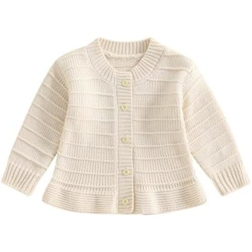 Toddler Girl Ruffle Sweater Cardigan Infant Baby Fall Clothes Winter Warm Long Sleeve Button Up Knitted Jacket Outwear